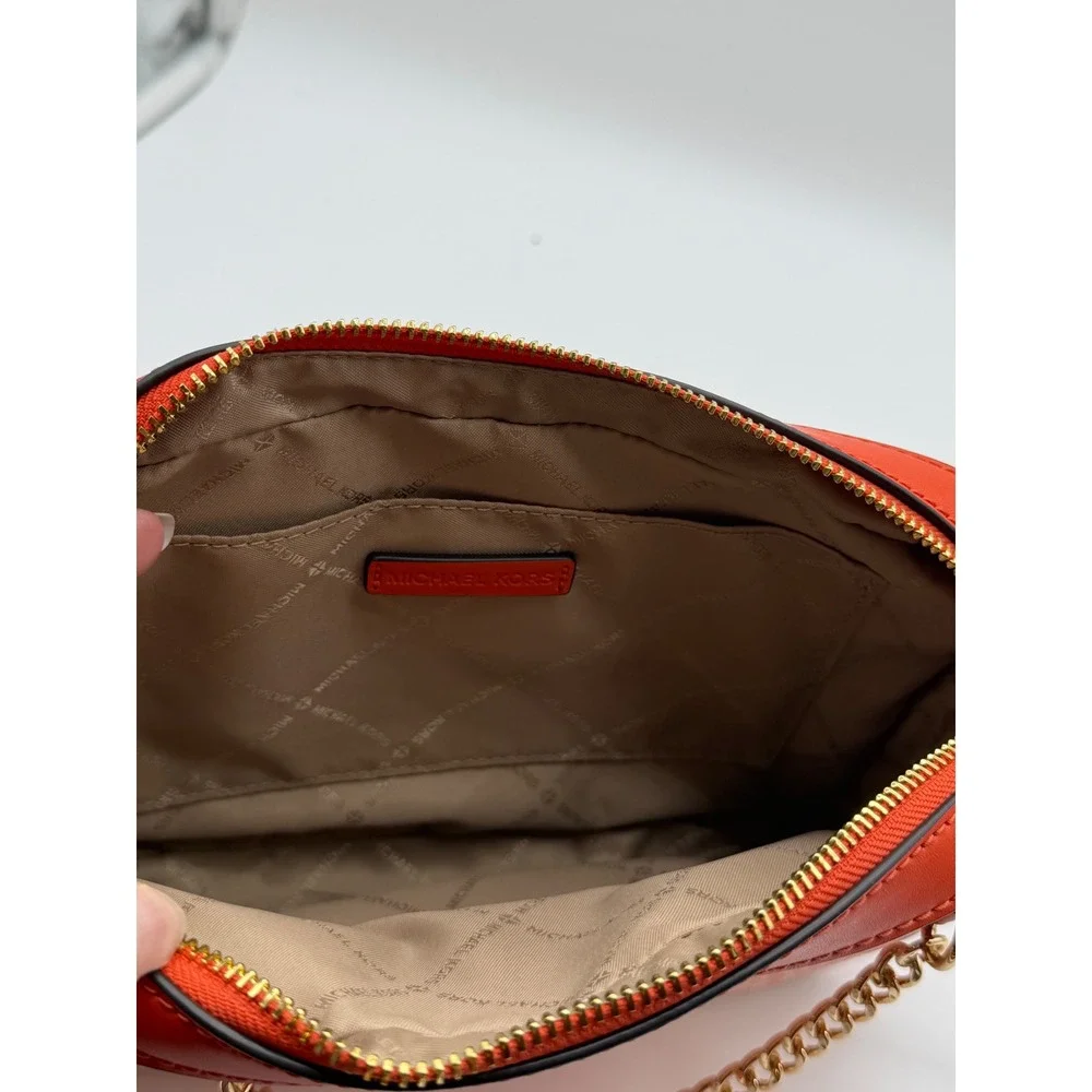Michael Kors Jet Set Large EW Crossbody Bag Orange Pink Monogram Logo